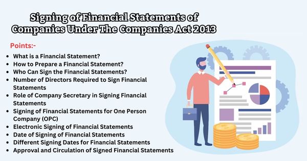 Signing of Financial Statements of Companies under the Companies Act 2013