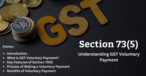 Understanding GST Voluntary Payment: Section 73(5)